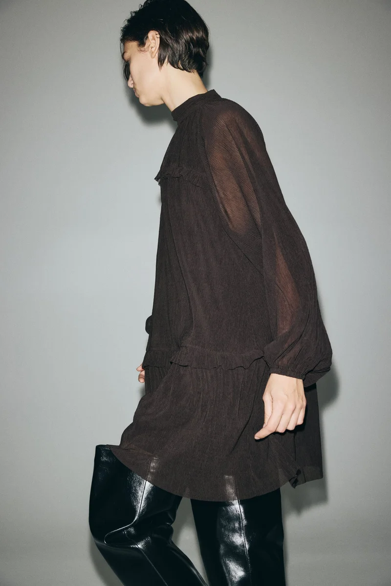 H&M Plissé jersey dress